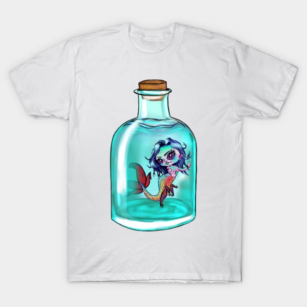 Mermaid in a Bottle T-Shirt by theerraticmind